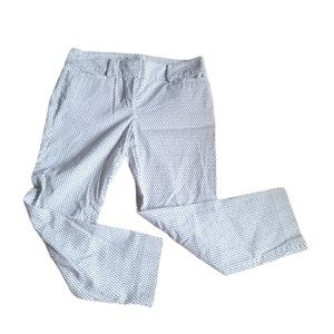 Ann Taylor Loft Womens Grey White Black Polka-dot Ankle Pants Size 2 Petite